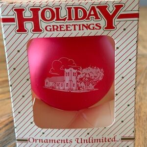 Vintage 1999 Floresville Texas First Lutheran Church glass Ornament 1899–1999